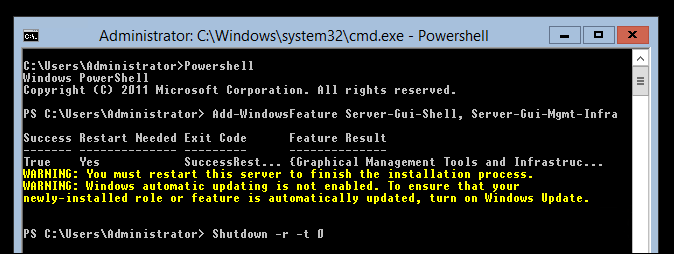 GUI восстановлен после перезагрузки