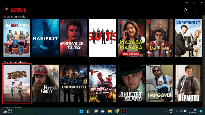 selezione di un titolo su Windows per avviare il download