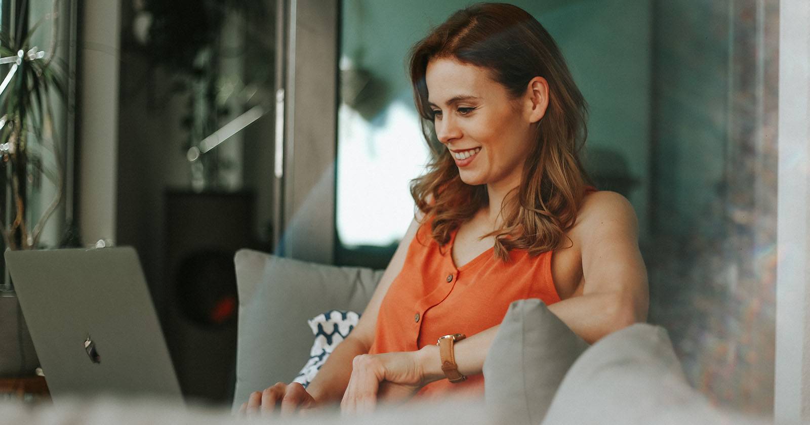 Person working at a laptop