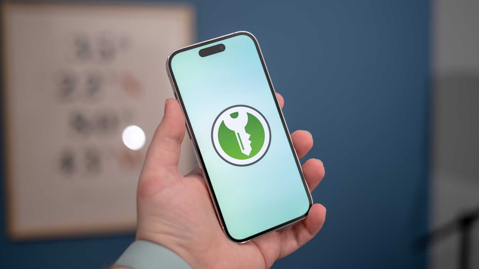Логотип менеджера паролей KeePassXC на iPhone 14 Pro