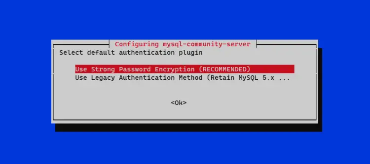 Выбор метода аутентификации MySQL