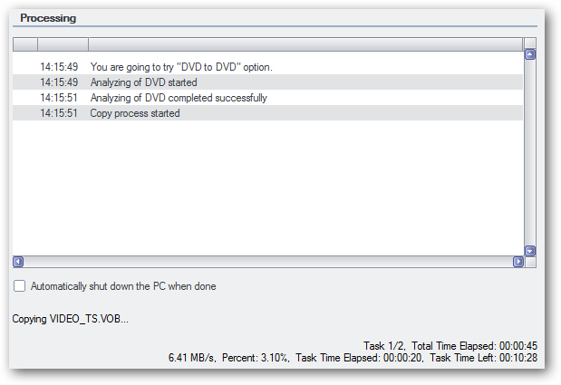Процесс рипа — индикатор выполнения