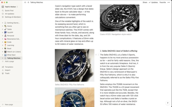 adding elements to page in notion