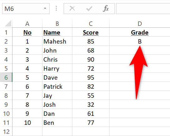 Результат вложенного IF для одной строки