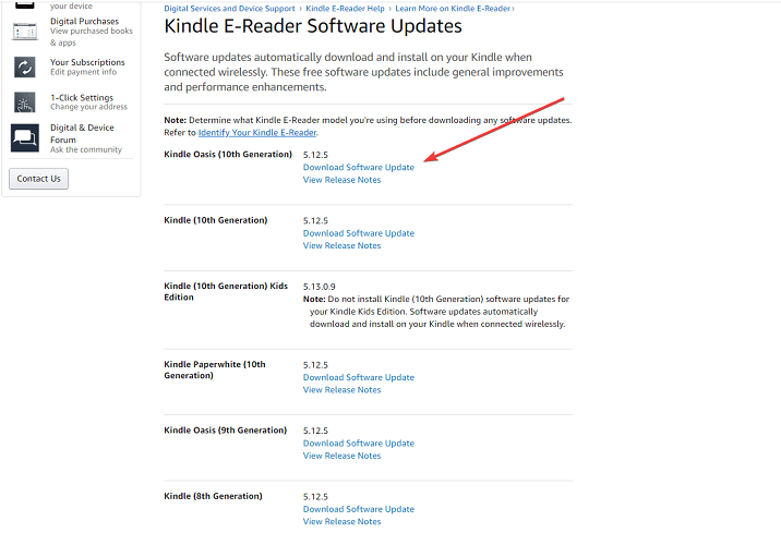 Процесс скачивания и подготовки файла обновления Kindle