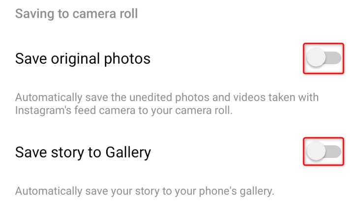 Отключите «Сохранять оригинальные фото».