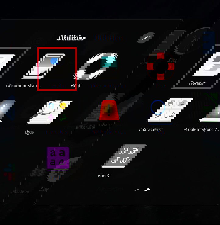 Скриншот: папка утилит GNOME с GNOME Tweaks