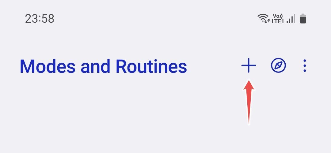 Кнопка Добавить Routine на Samsung.