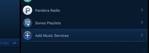 Добавление сторонних сервисов в Sonos