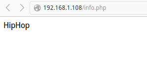 /файл: страница phpinfo, показывающая HipHop/HHVM