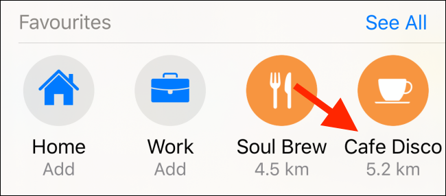 Обновлённая метка в разделе Избранное