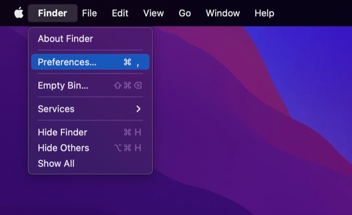 Предпочтения Finder — вкладка Общие
