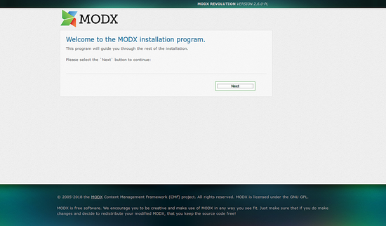 Выбор языка в инсталляторе MODX