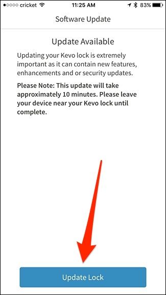 Процесс обновления ПО замка через приложение