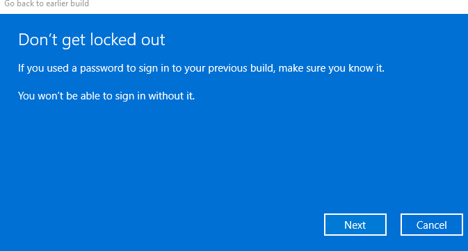 Убедитесь, что помните пароль учётной записи Windows 10 и нажмите «Далее»
