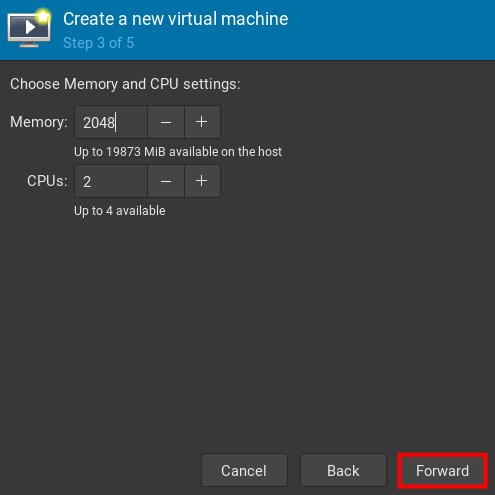 Настройка ОЗУ и CPU для VM vyOS