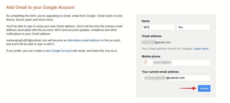 Добавление Gmail обратно в аккаунт Google