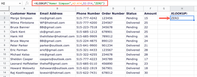 XLOOKUP с настроенным значением при отсутствии совпадения