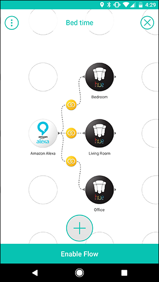 Готовый Flow на экране перед включением