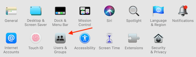Иконка раздела Пользователи и группы в Системных настройках