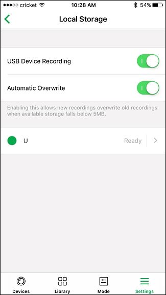 Параметры записи на USB‑накопитель и автоматической перезаписи