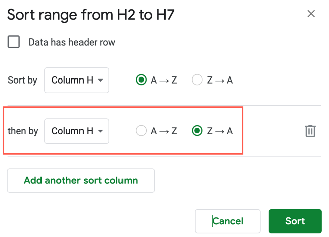 Добавьте ещё один столбец для сортировки