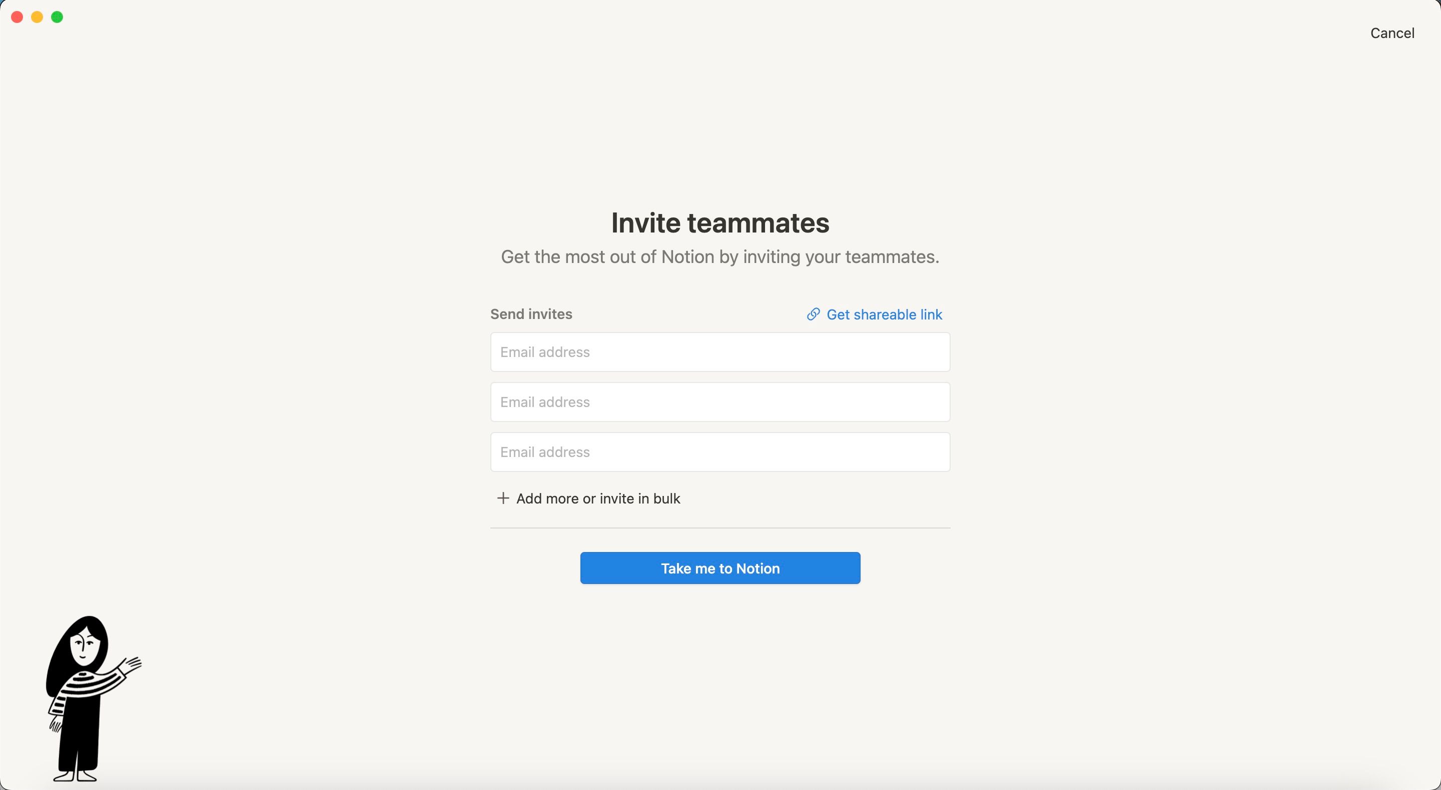 Перейти в Notion после создания рабочего пространства