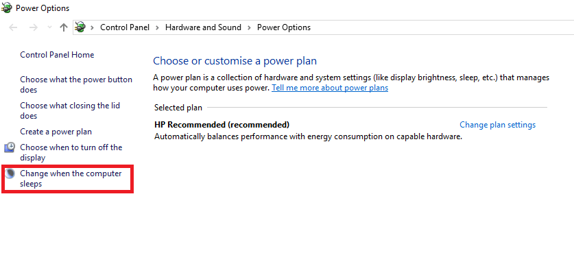 Настройки питания для калибровки батареи Windows 10