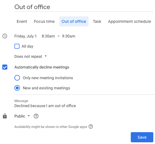 Кнопка сохранения события