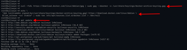 Добавление ключа и репозитория Docker