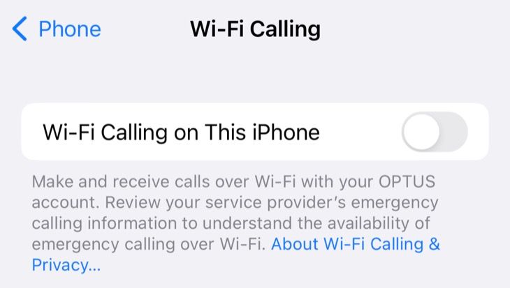 Toggle Wi-Fi Calling on or off on iPhone