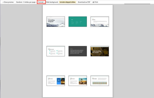 Раздатки в портретной ориентации в Google Slides