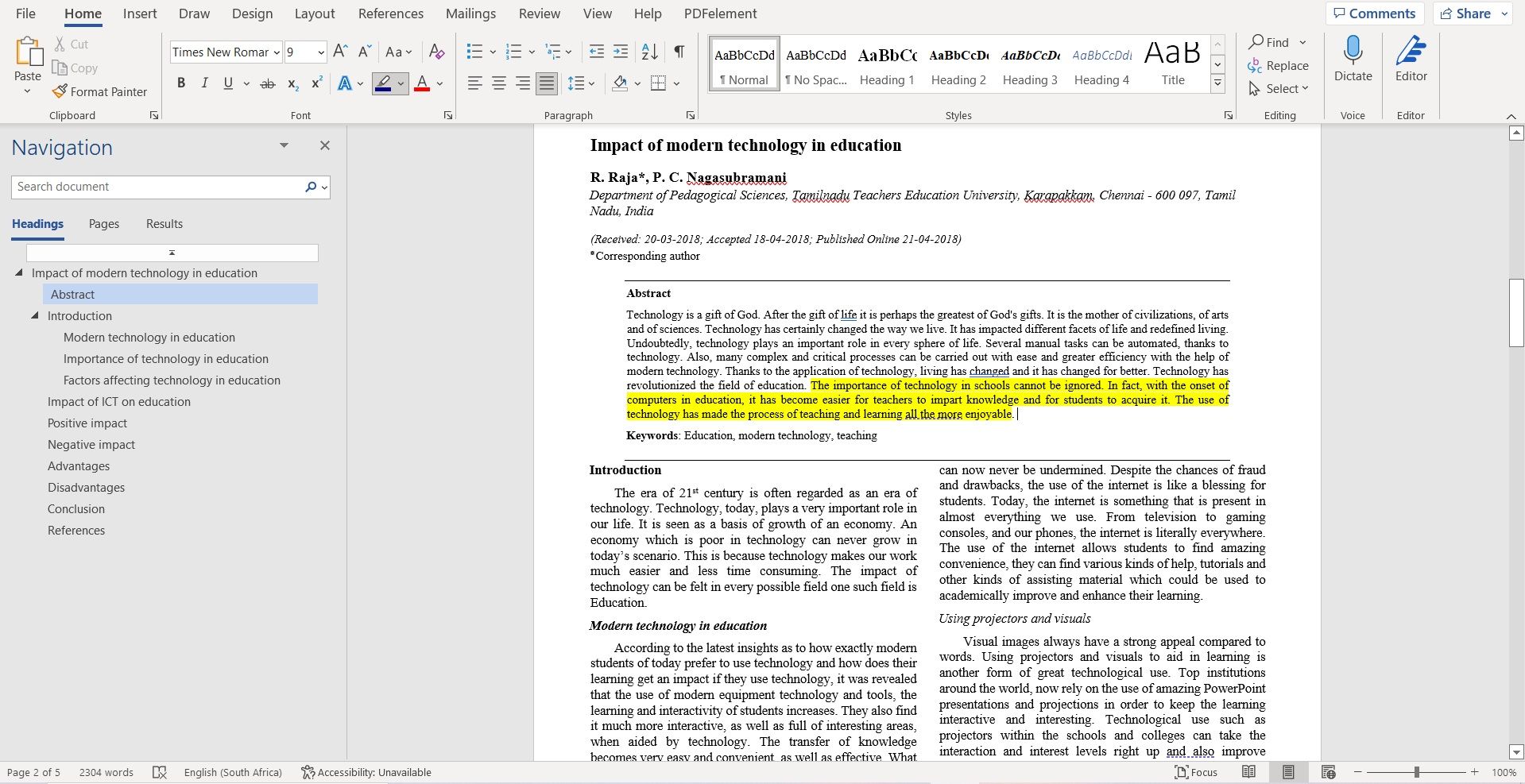 Выделенная заметка в Microsoft Word