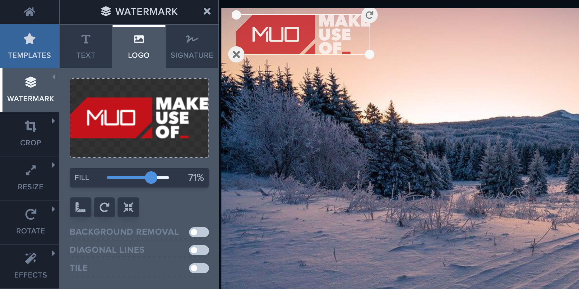 Добавьте водяной знак к фотографиям онлайн