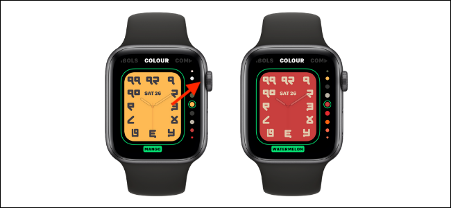 Выбор цвета циферблата Typography