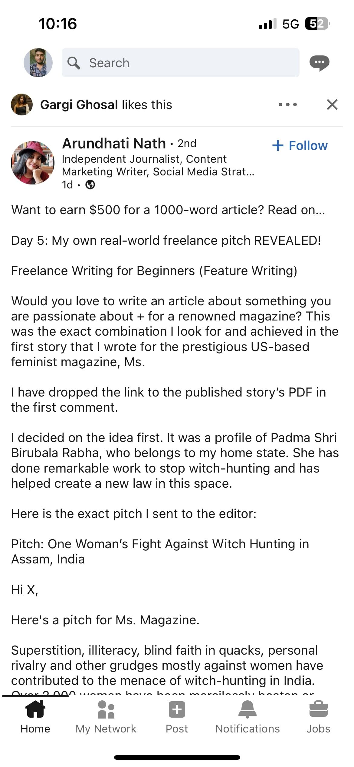 Иконка «Jobs» в мобильном приложении LinkedIn