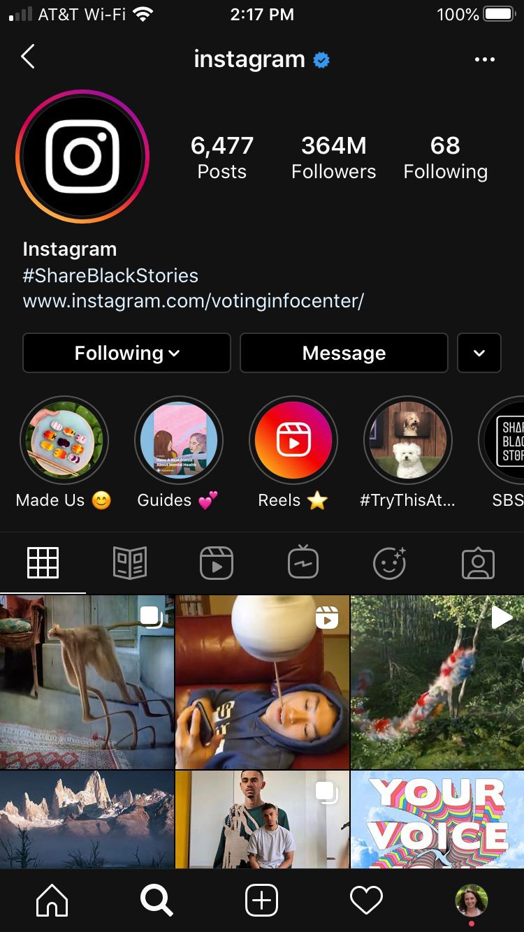 Тёмная тема Instagram на iPhone