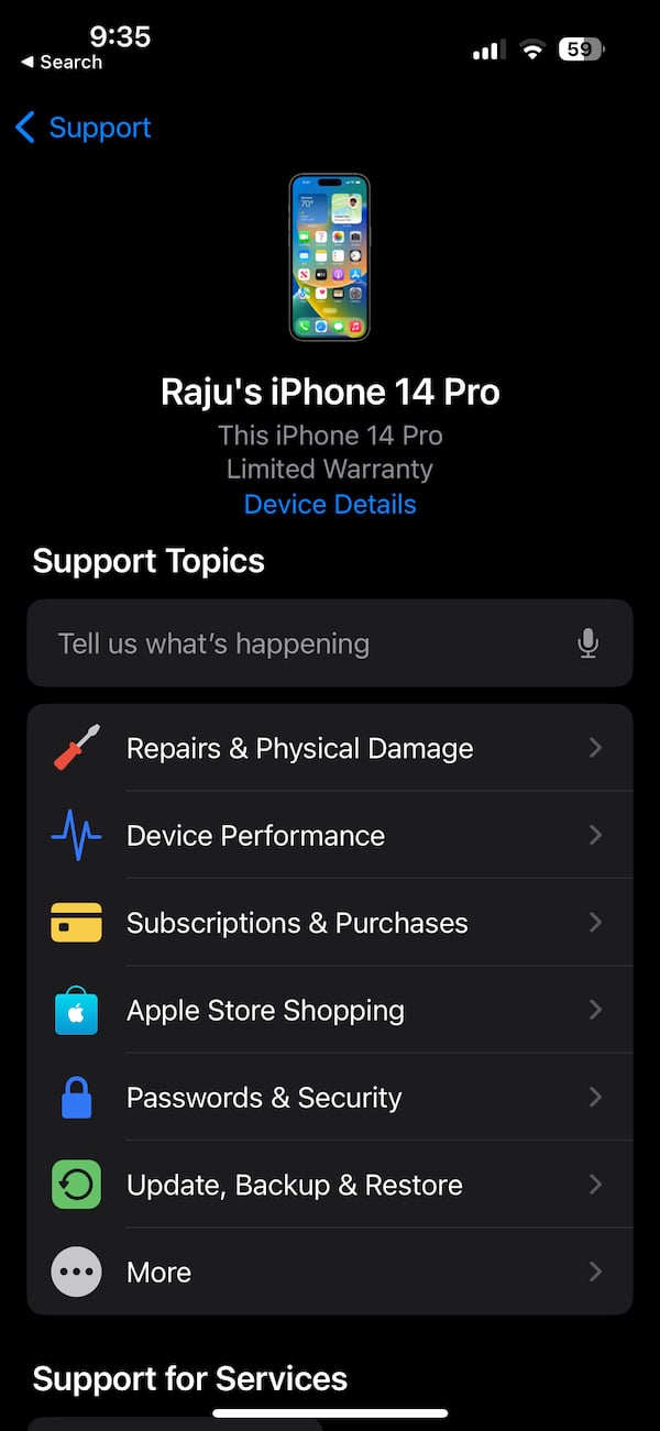 apple support app