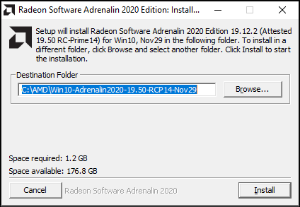 Окно установщика Adrenalin во время распаковки файлов