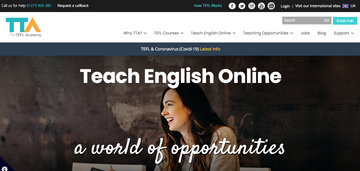 Онлайн-курс TEFL Academy — баннер курса