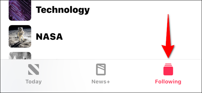 News App Following Tab