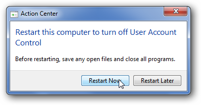 Подтверждение перезагрузки системы