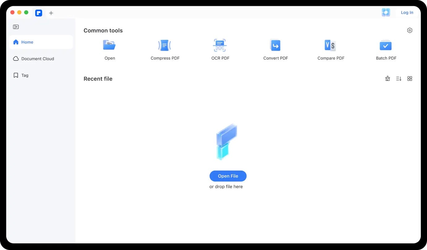 Импорт PDF в PDFelement на Mac — окно выбора