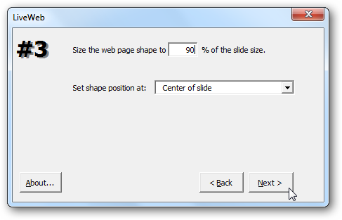 Выбор размера и позиции области веб-страницы