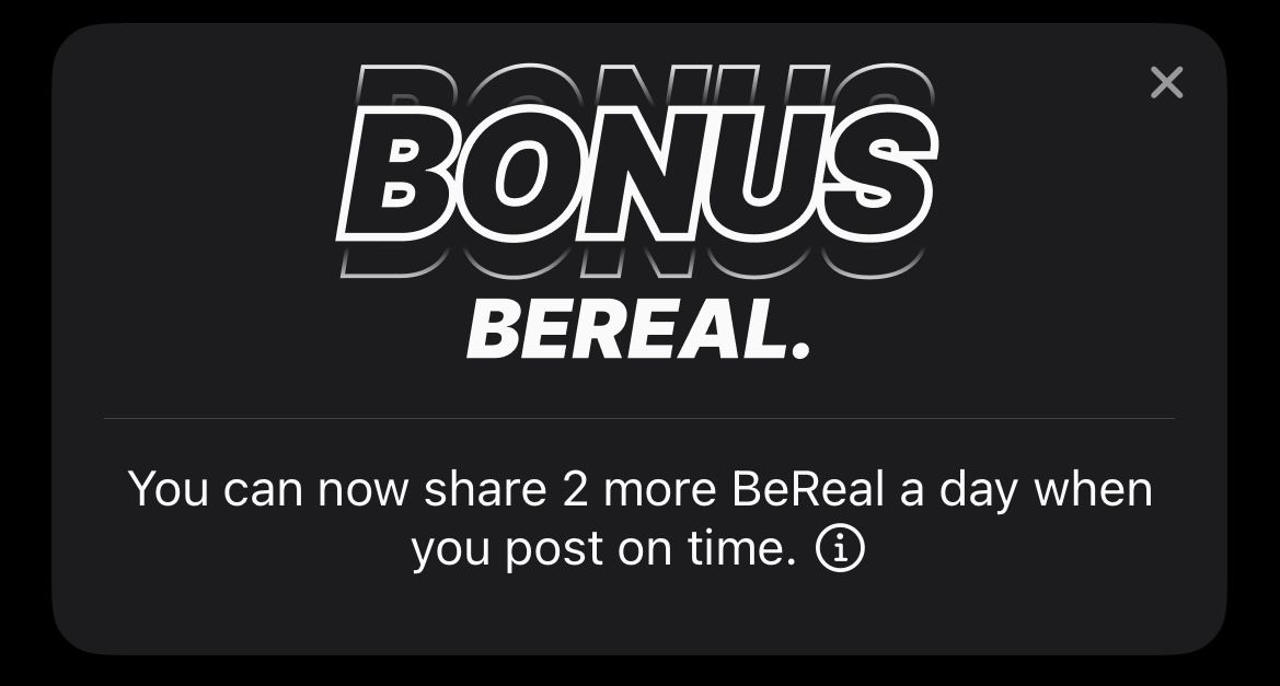 Баннер Bonus BeReal в приложении