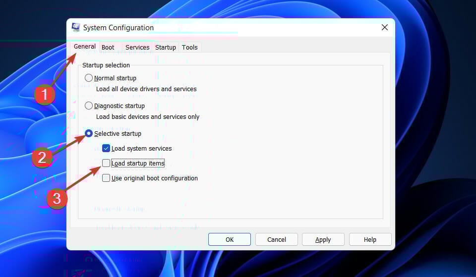 Селективный запуск в конфигурации системы