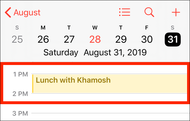 Open Calendar app to check the created event