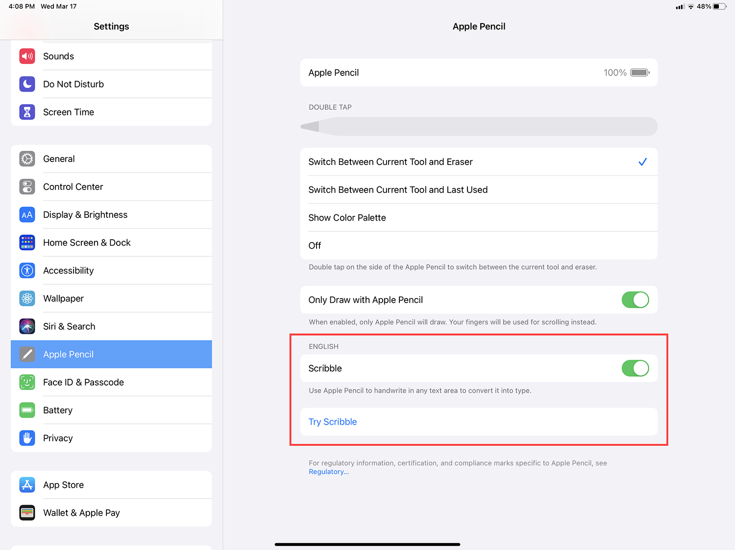 Активировать Scribble