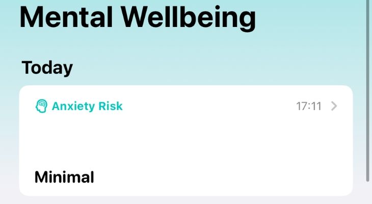 Лог теста Anxiety Risk в приложении «Здоровье».