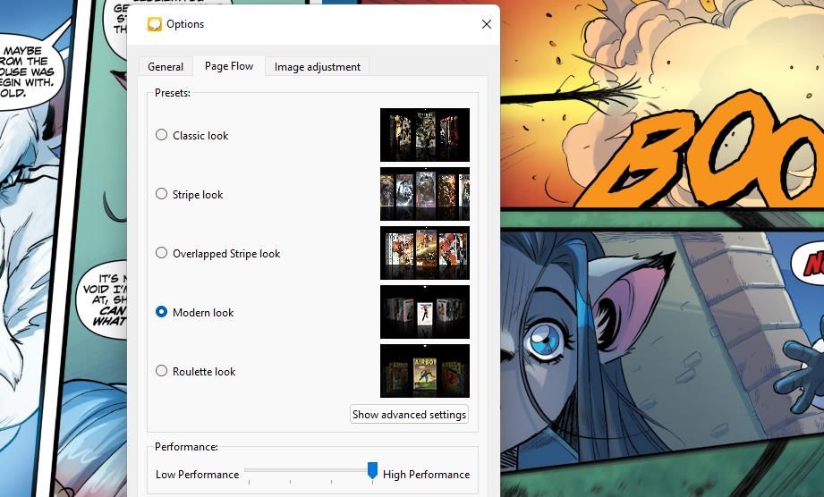 Вкладка Page Flow